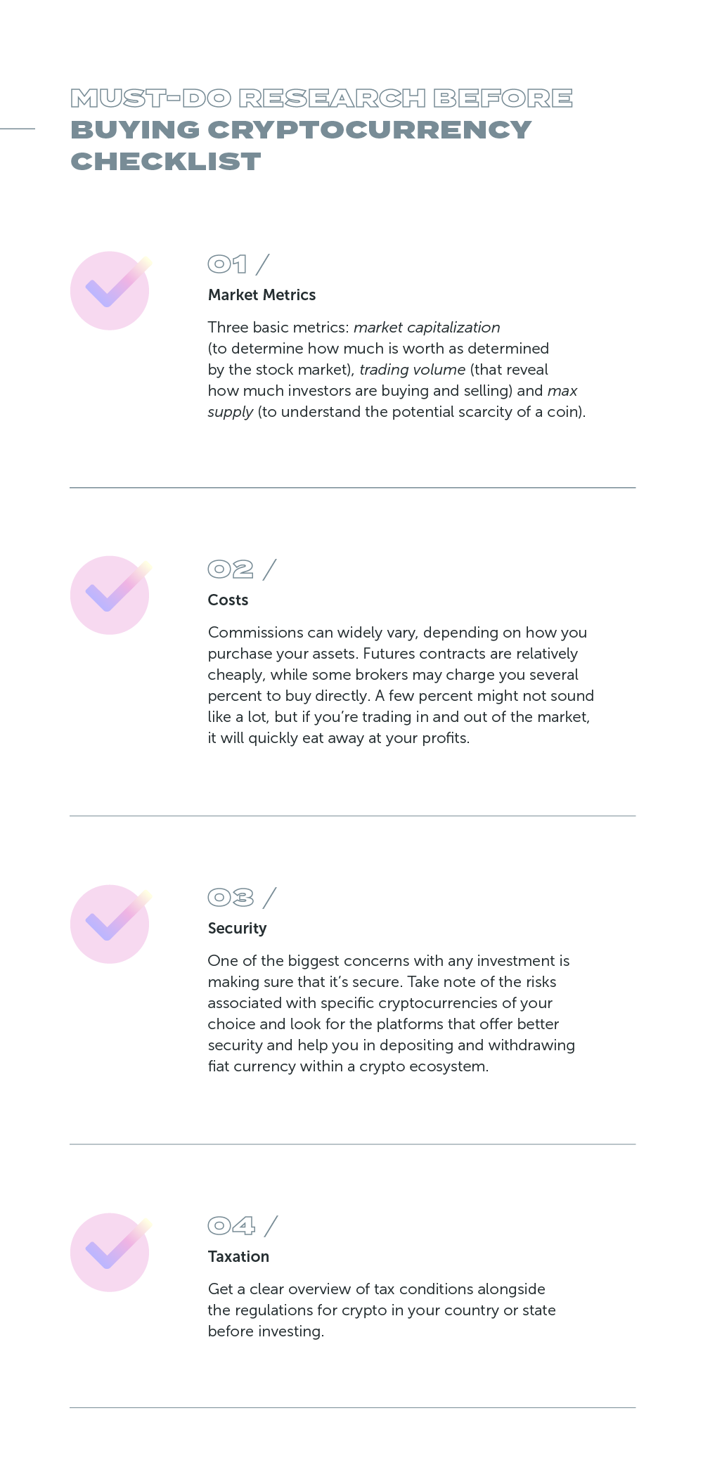 Checklist - Buying Cryptocurrency